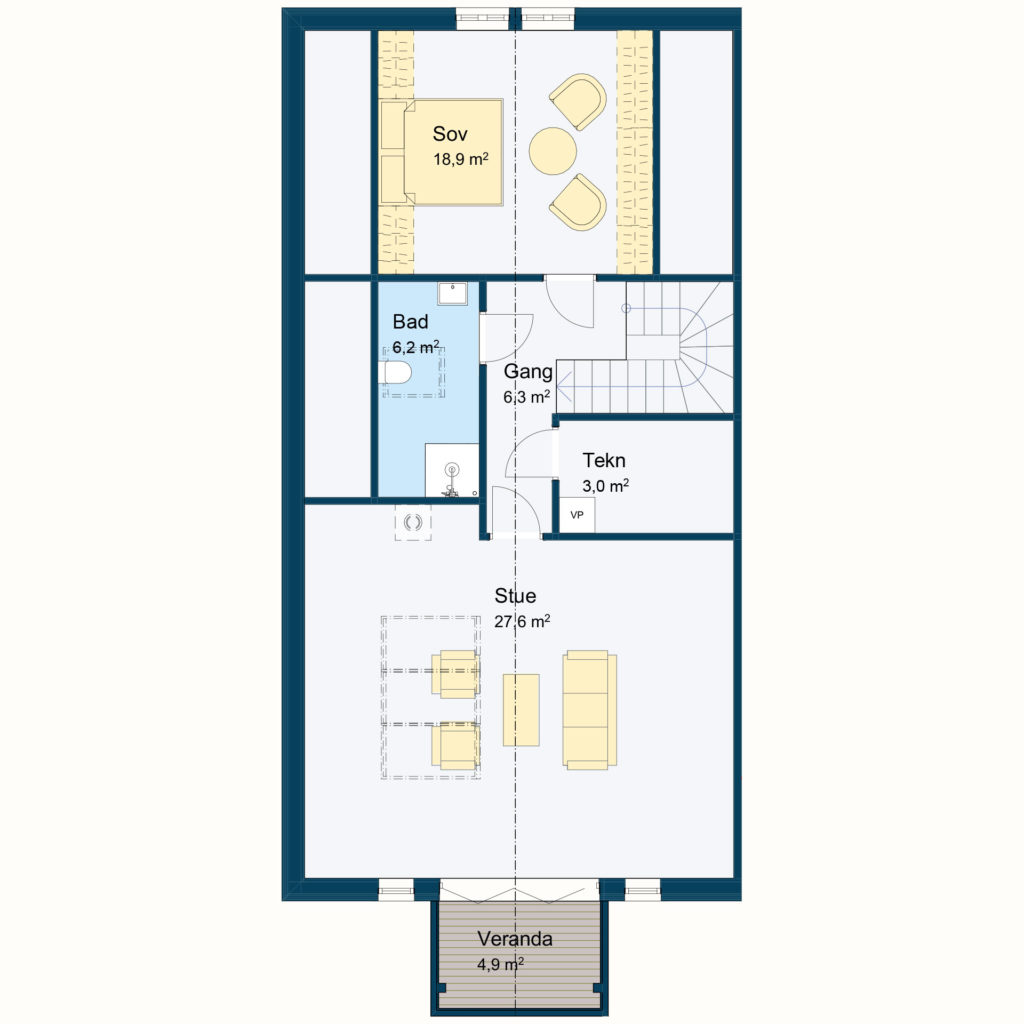 Plantegning bolig C201 Loft/Hems