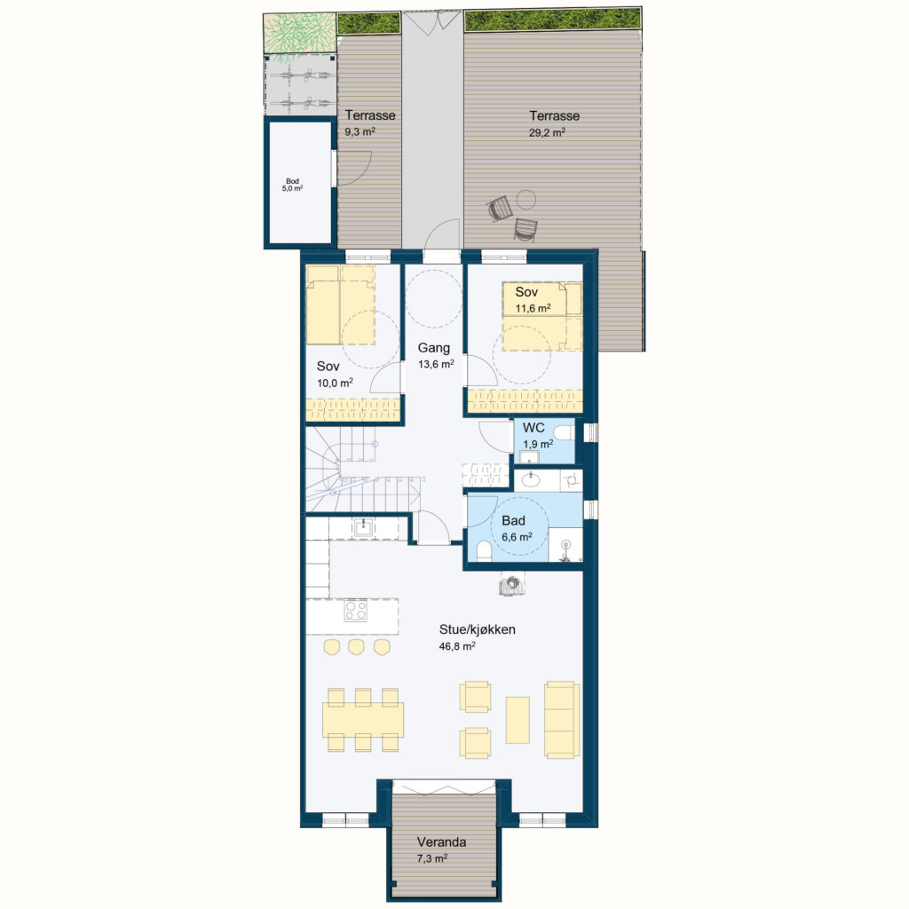 Plantegning bolig C202 Hovedetasje