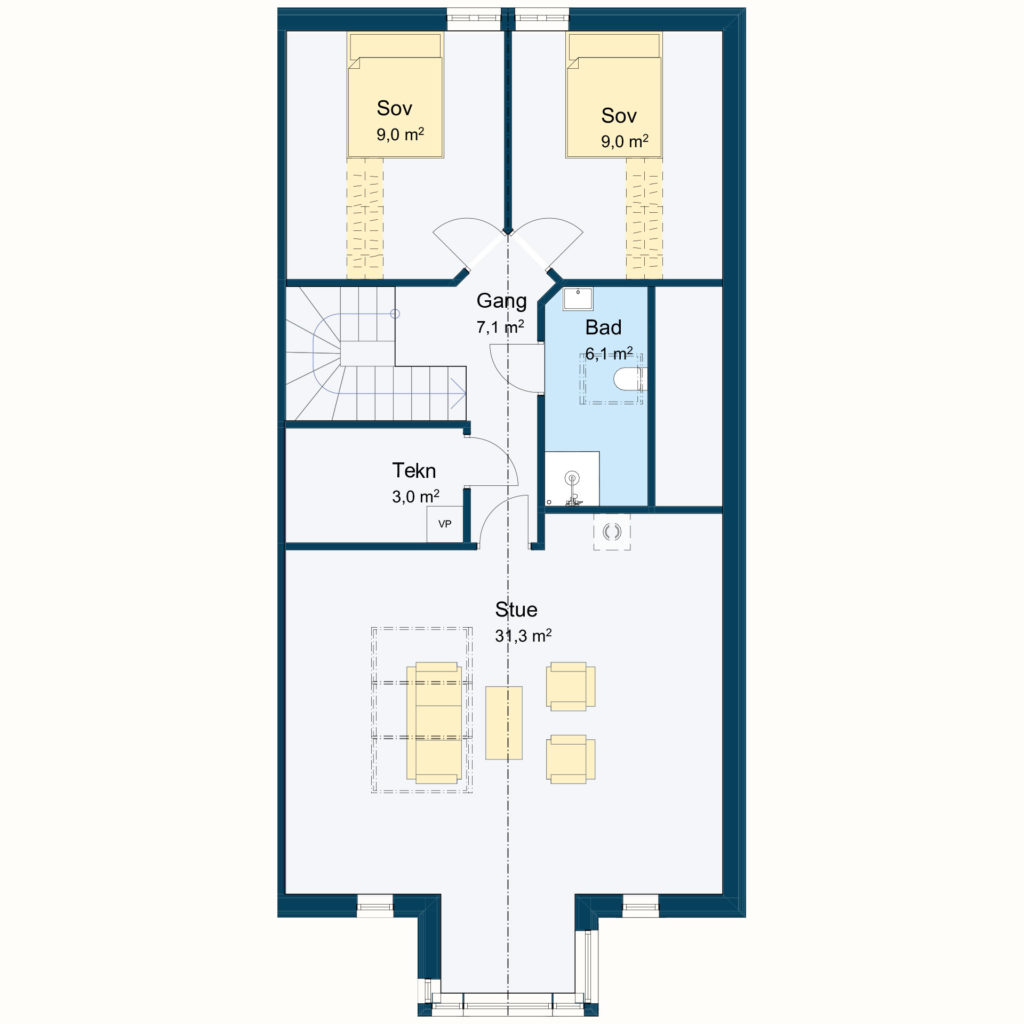Plantegning bolig C202 Loft/Hems